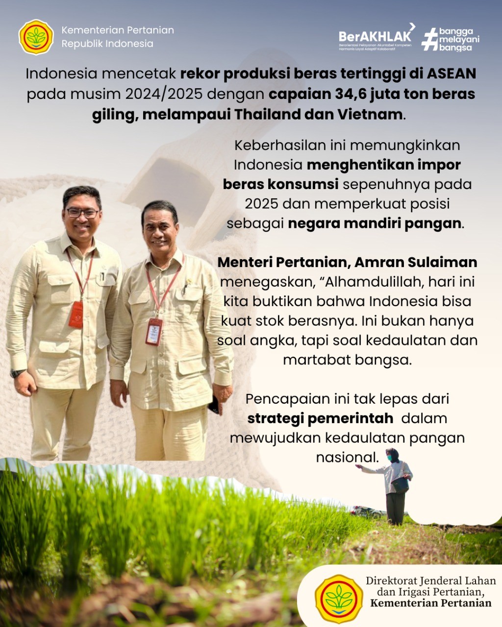 Beras Dunia Murah, Eksportir Panik Indonesia Sukses Produksi Tertinggi Sepanjang Dekade