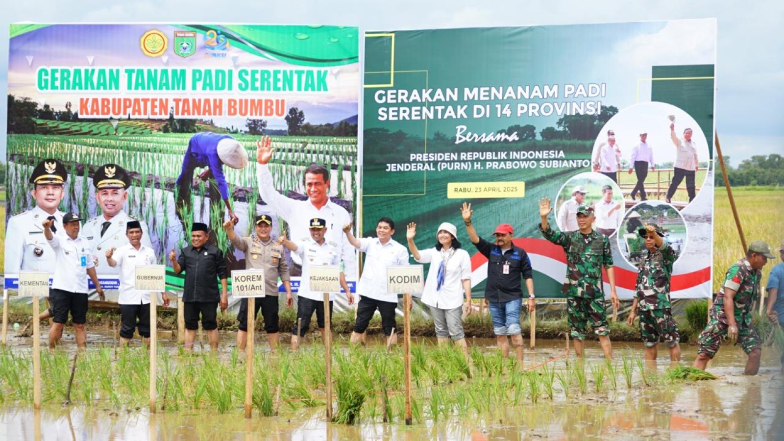 Kegiatan tanam Padi Serentak di Kab Tanah Bumbu, 23  April  2025